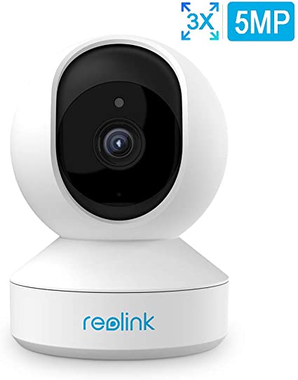 Reolink E1 Zoom 5MP Indoor Security Camera WiFi, 2.4GHz/5GHz Wireless IP Camera PTZ, Pan/Tilt and 3x Optical Zoom Baby Monitor Camera, Two-Way Audio, Night Vision and Remote Viewing
