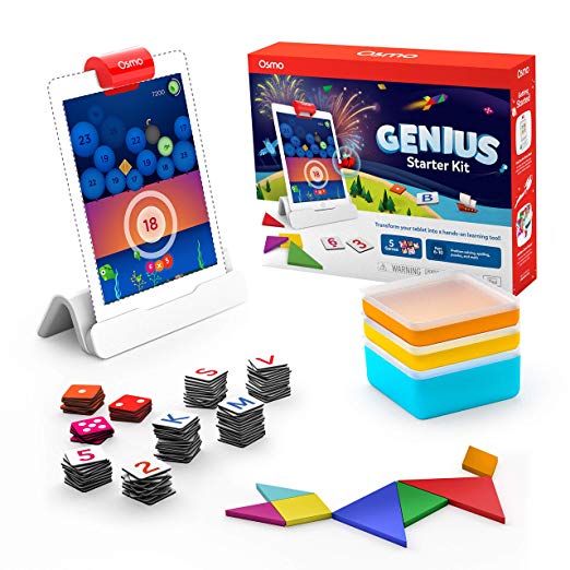 Osmo - Genius Starter Kit for iPad (NEW VERSION) - 5 Hands-On Learning Games - Ages 6-10 - Problem Solving & Creativity - STEM - (Osmo Base Included)