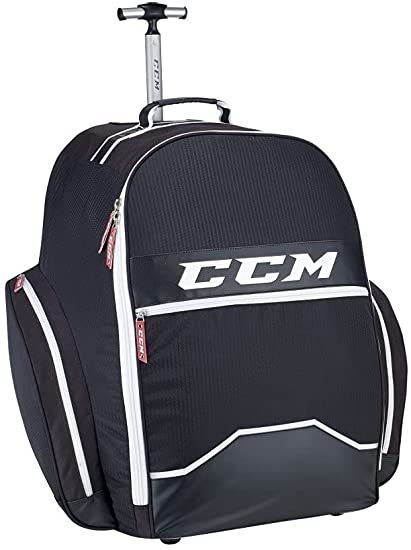 CCM Hockey 390 Wheeled Backpack Bag, Black 18" L x 26" H x 17" W