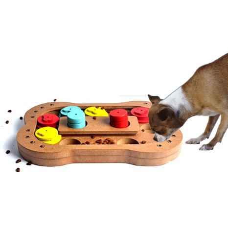 Mdeho Interactive Toys For Dogs and Cats Food Treated Wooden Pet Toys Dog Puzzle