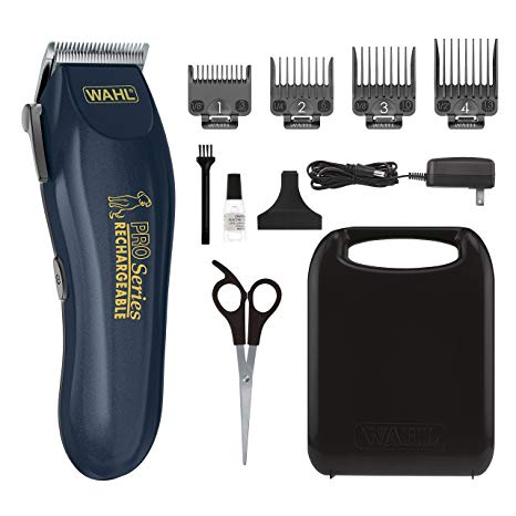 WAHL 09591-2100 Lithium Ion Rechargeable Deluxe Pro Series Pet Clipper Kit Cordless Rechargeable Clippers, Pet Grooming Kit