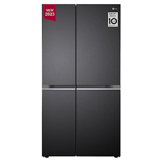 LG 655 L Frost Free Inverter Wi-Fi Side-By-Side Refrigerator (2023 Model, GL-B257EMCX, Matte Black, Door Cooling  with Hygiene Fresh)