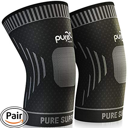 Knee Brace - Premium Compression Knee Sleeve - Knee Support Patella Stabilizer for Meniscus Tear - Arthritis Pain - Best for Running - CrossFit - Sports - Ideal for Women - Men - Kids - Pair Wrap