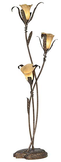 Franklin Iron Works Intertwined Lilies Floor Lamp