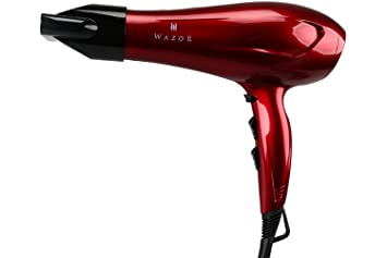 Wazor Hair Dryer 1875W Ceramic Blow Dryer Negative Ionic Dryer Lightweight With 2 Speed and 3 Heat Settings Cool Shot Button Red