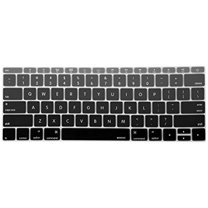 Mosiso Protective Keyboard Cover Skin for Newest MacBook Pro 13 Inch A1708 (No Touch Bar, Release October 2016), mix Ombre Black