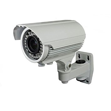 KLAREN 1000TVL Infrared CCTV Security Surveillance Camera 2.8-12mm ZOOM Lens 5mm 42 IR Leds Camera Color Sony CCD Infrared Illumination 114FT with US Plug   Installation Package White