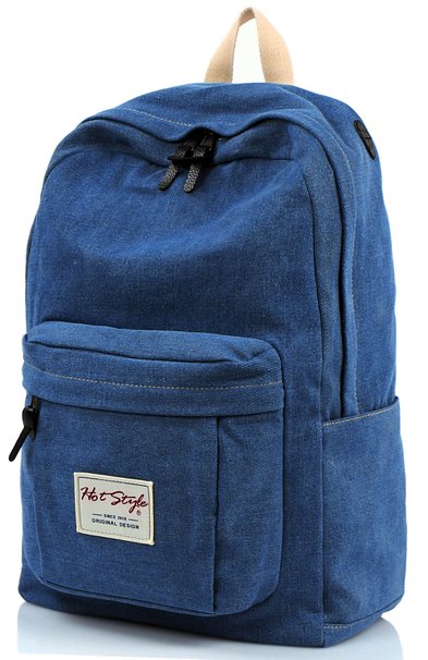 [HotStyle Basic Classic] 599s Vintage Denim School Bookbag Laptop Backpack