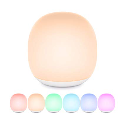 Baby Night Light for Kids, Gladle RGB Dimmable LED Nursery Lamp for Bedroom Breastfeeding Boys Girls, Rechargeable Bedside Lamp with Color Changing, Touch Control, Built-in Magnet, Timer, USB C Port