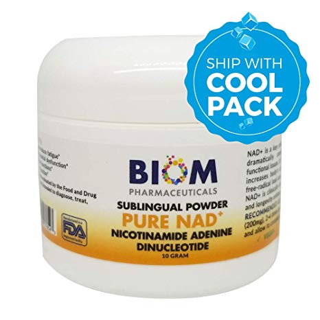 NAD  SUBLINGUAL Powder: Cold Shipped for Maximum Potency, Certified- 10g (Dose: 200 mg) Nicotinamide Adenine Dinucleotide (NAD ). for Mitochondrial Regeneration, Cellular Repair, telomere Health
