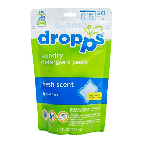 Dropps Laundry Detergent Pacs, Fresh Scent, 20 Loads (Pack of 3)