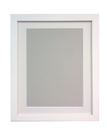 Frames By Post 25mm wide H7 White Picture Photo Frame with White Mount 14 x 11 Picture Size A4