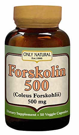 Only Natural Nutritional Veggie Capsules, Forskolin 500, 50 Count