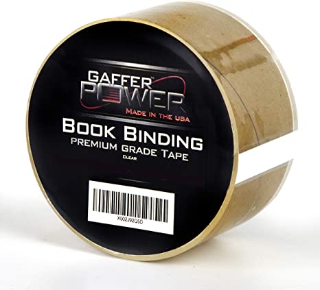 Bookbinding Tape by Gaffer Power, Clear Book Repair Tape Safe Library Book Hinging Repair Tape, Made in The USA, Acid Free and Archival Safe - 2" X 15 Yards