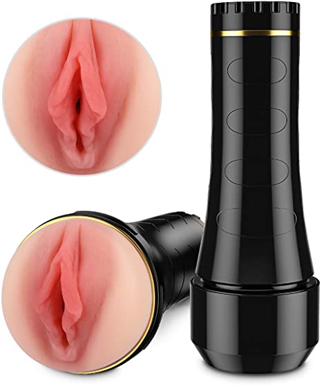 Pocket Pussy,Male Masturbators Cup Adult Sex Toys Realistic Textured Pocket Vagina Pussy Man Masturbation(Black)
