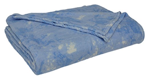 Horizons Collection Micro-Fleece Plush Twin Size Blanket, Blue