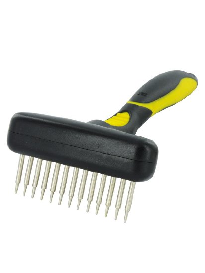 Flexi Undercoat Rake Grooming Tool, Rotating Teeth Dog Rake Short Pins by Kakadu Pet