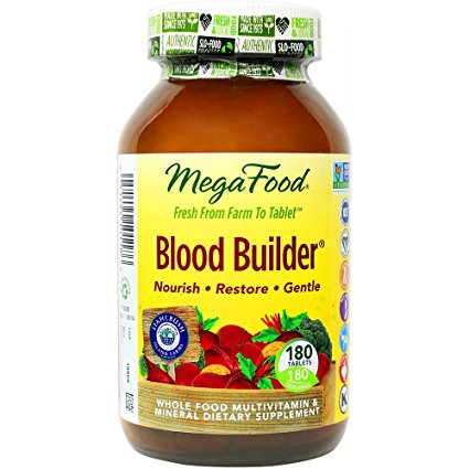 MegaFood - Blood Builder, Promotes Healthy Blood Cell Production & Circulation, 180 Tablets (Premium Packaging)