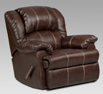 Roundhill Furniture Brandan Bonded Leather Dual Rocker Recliner Chair Oversize Brown