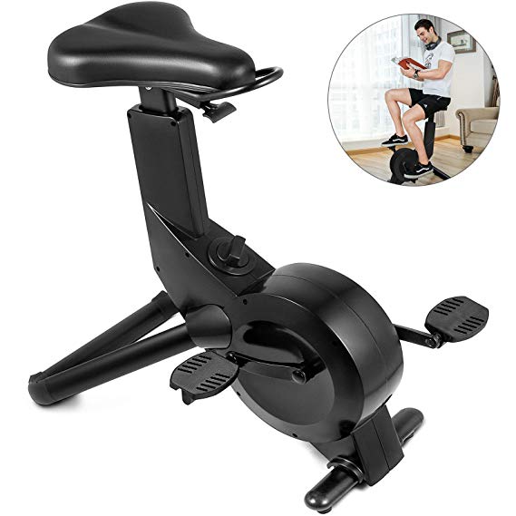 Happibuy Indoor Cycling Bike Office Exercise Bike Height Adjustable Cycle Exercise Bike Magnetic Adjust Resistance Easy Moving with App and Table