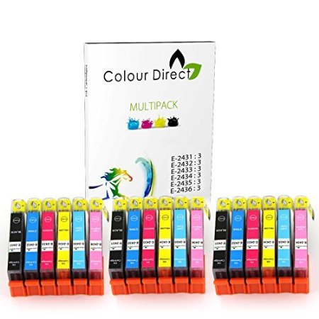 18 XL ColourDirect Compatible Ink Cartridges for Epson Expression Photo XP-55 XP-750 XP-760 XP-850 XP-860 XP-950 3 Sets 24XL