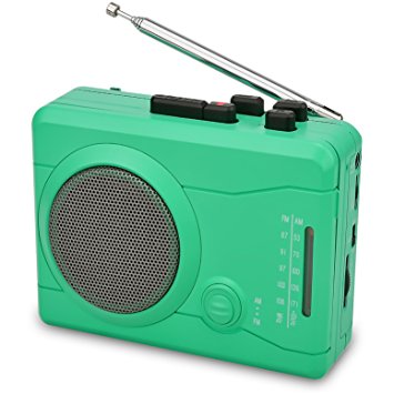 DIGITNOW Cassette Player,Personal Walkman Tape and Voice Recorder for Convert Cassette Tape To MP3 Via USB& digital Audio Music to Tapes with Wireless AM/FM Radio,MIC in and Earphone(Green)