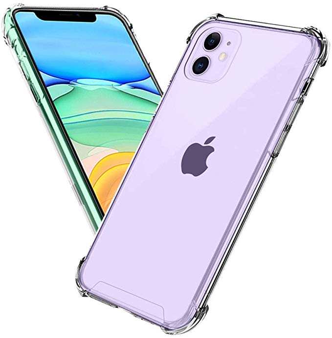 Meidom Case for iPhone 11 Crystal Clear Slim Fit with Reinforced Corners TPU Bumper and Transparent Hard PC Back Shockproof Cover Case for iPhone 11 (6.1 inch)