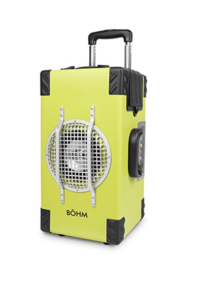 BÖHM StagePro Trolley Speaker – Portable Rechargeable Bluetooth Music Player & PA System with Wireless Microphone, USB, SD Card, AUX, FM Radio & More - Green