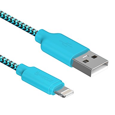 iSPECLE Apple Certified Lightning to USB Cable, 10Ft / 3M Charging Cord Nylon Braided for iPhone 7 6 6S Plus 5S 5C 5, iPad Air 2, iPad Mini, iPad Pro Blue