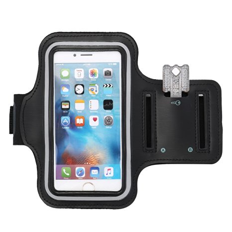 iPhone 6/6S Sports Armband, L-JUWA(TM) Water Resistant Sweat Proof Sports Armband with Key Holder for iPhone 6 /6S (4.7-Inch) Good For Running,Biking,Walking (Black)
