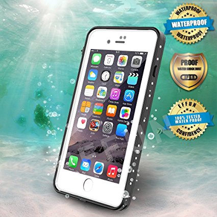 Waterproof Case iPhone 8/iPhone 7, EFFUN DOTTIE Style IP68 Certified Underwater Waterproof Shock/Dirt Proof Full Sealed iPhone Case Cover (4.7 inch) White [New Version]--BUY FROM FACTORY STORE: EFFUN