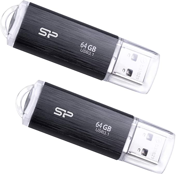 Silicon Power 2 Pack 64GB USB 3.0/3.1 Gen1 USB Flash Drive Blaze B02