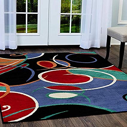 Home Dynamix HD613-465 Loire Contemporary Area Rug 8x10 Black/Blue