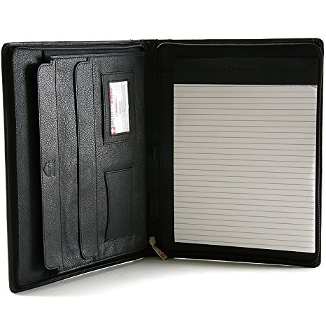 Alpine Swiss Genuine Leather Writing Pad Portfolio Business Case for Left & Right Handed Use with Tablet Sleeve