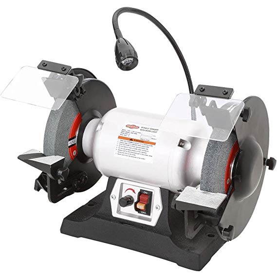 Shop Fox W1840 Variable-Speed Grinder with Work Light, 8"