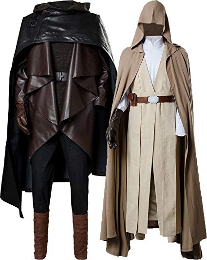 Cosplaysky Star Wars 8 The Last Jedi Luke Skywalker Costume Halloween Outfit Two Versions