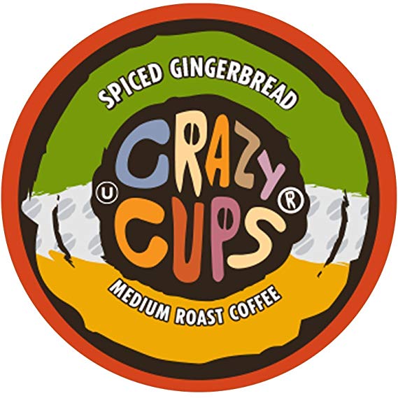 Crazy Cups Flavored Coffee, for the Keurig K Cups 2.0 Brewers, Seasonal Spiced Gingerbread, 22 Count