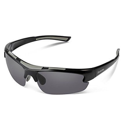 Duduma Polarized Sports Sunglasses for Men Women Baseball Running Cycling Fishing Driving Golf Unbreakable Frame Du597 (Black/Black)