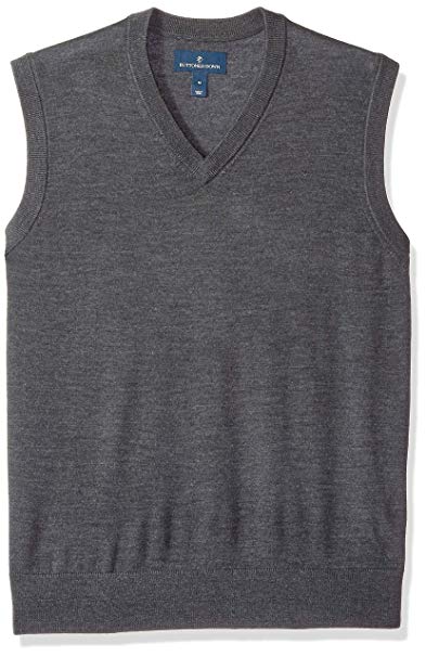 Amazon Brand - BUTTONED DOWN Men's Italian Merino Wool Lightweight Cashwool Sweater Vest