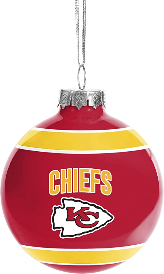 FOCO NFL Glass Ball Ornament - Limited Edition Christmas Ball Ornament - Show Your Team Spirit with Officially Licensed Fan Gear (Kansas City Chiefs)