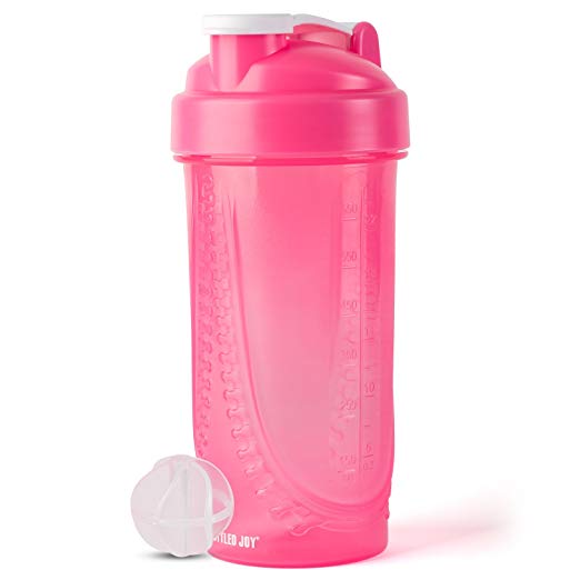 Protein Shaker Bottle BOTTLED JOY Shaker Bottle with Very Light and Easy to Clean, Sports Shaker Bottle for Gym Sports or Outdoor with Capacity 22ounce 650ml