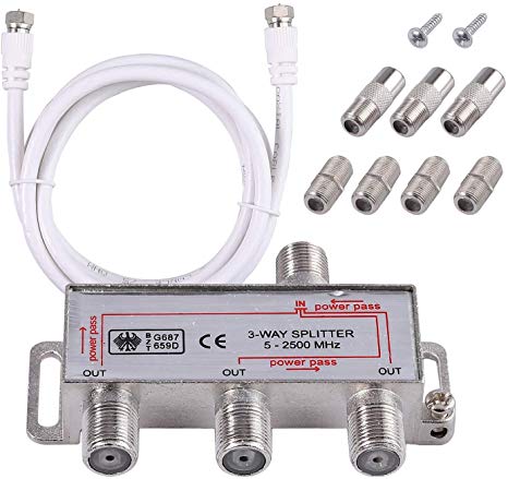 Neoteck 3 Way Coax Cable Splitter MoCA 5-2500MHz, TV Antenna Splitter