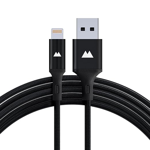 Mous - USB A to Lightning Charging Cable - Nylon Braiding - 3m - Black