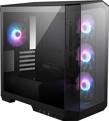 MSI MAG PANO M100R PZ Black Micro ATX Gaming Case, Support Back-Connect Motherboard, 270-degree Panoramic Display, 4 aRGB Fans