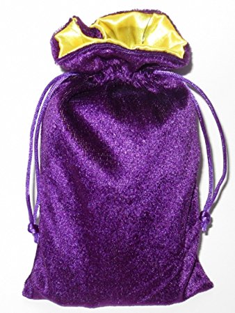 Rune/tarot Bag: Purple Velvet and Marigold Satin Bag
