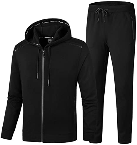 PRIJOUHE Men's Tracksuit Hooded Fitness Sport Suits Gym Hoodie 2 Piece Hoodies Joggers Sweatpants Sets Gym Jogging Tracksuits