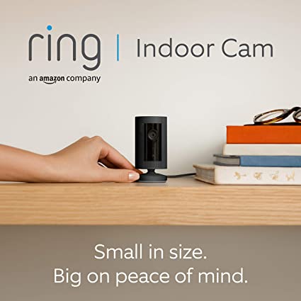 Introducing Ring Indoor Cam | Compact Plug-In HD security camera with Two-Way Talk, Works with Alexa | With 30-day free trial of Ring Protect Plan | Black