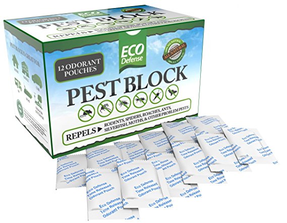 Eco Defense Pest Control Pouches - All Natural - Repels Rodents, Spiders, Roaches, Ants, Moths & Other Pests - 12 Pack - Best Mouse Trap Alternative