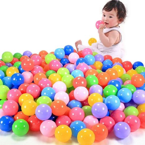 Just Model 100pcs Colorful Fun Balls Soft Plastic Ball Pit Balls Baby Kids Tent Swim Toys Ball 55CM Colours