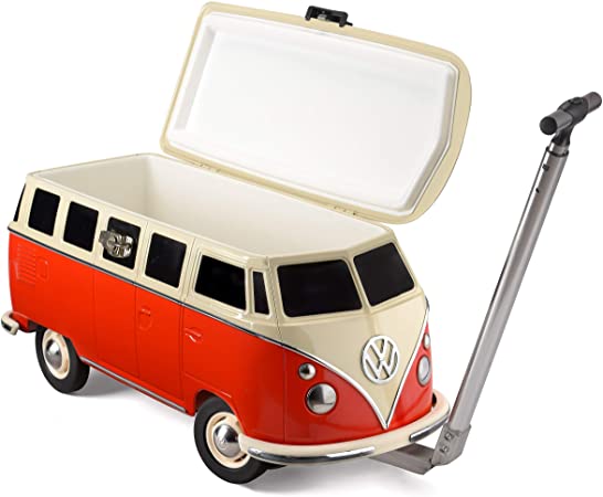 Board Masters Volkswagen Cool Box Cooler with Wheels and Handle - 31 Quart Hard Portable Wagon with Secure Lock - VW Bus Accessories